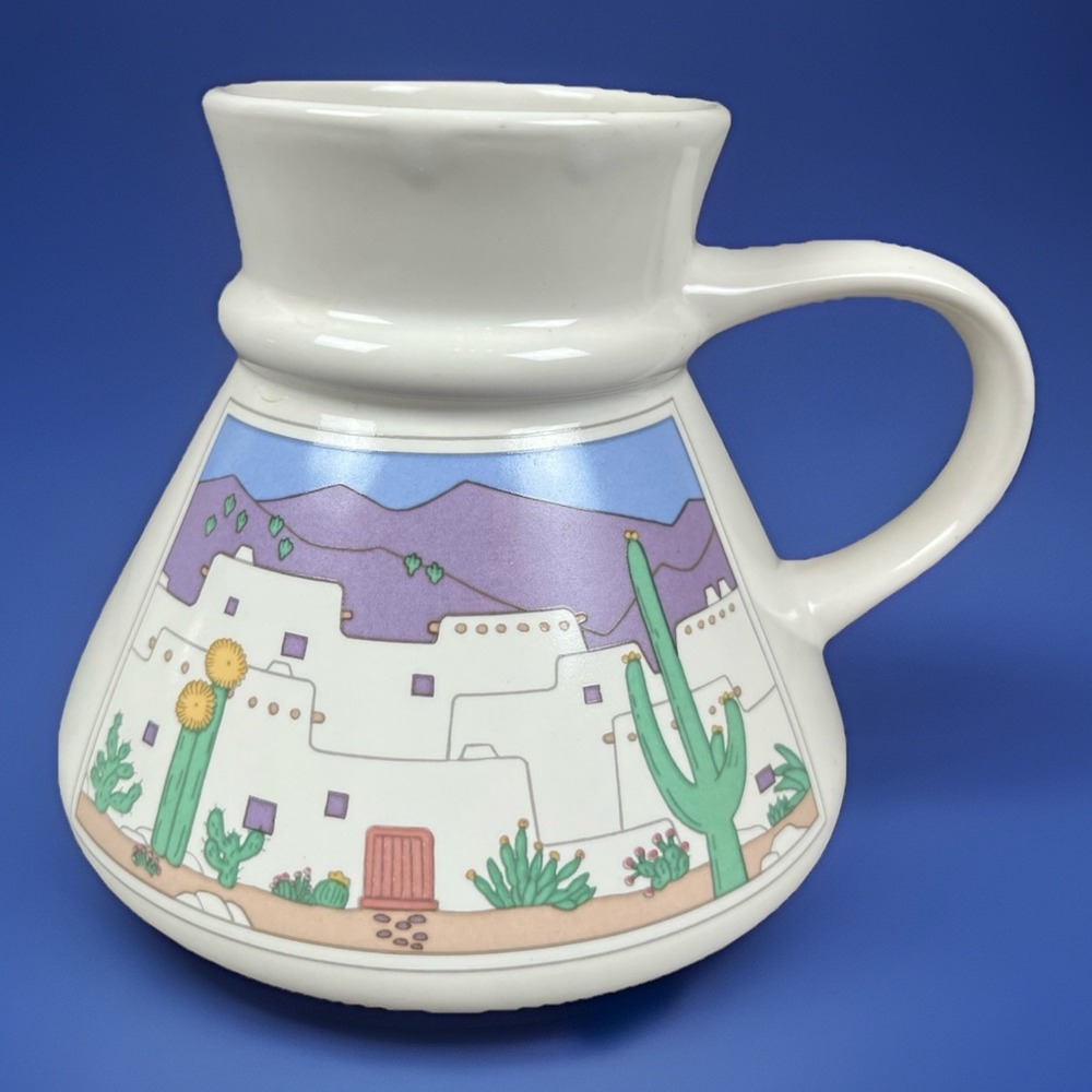 Vintage Otagiri Southwest Design No Spill Coffee Mug Arizona Native
